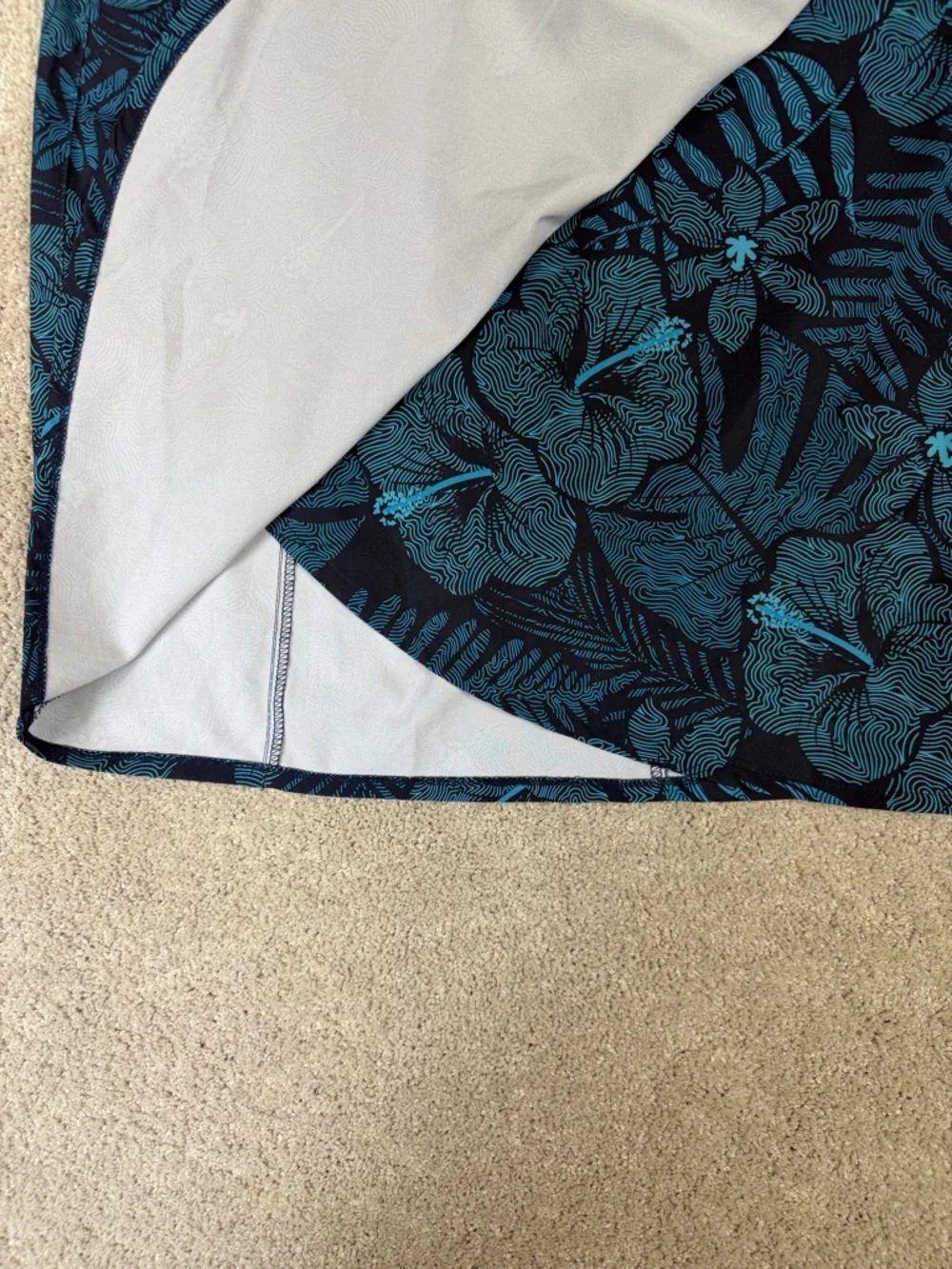 RipSkirt Hawaii Women’s Skirt Wrap Pockets Blue Teal Floral Size Large L - Picture 6 of 8